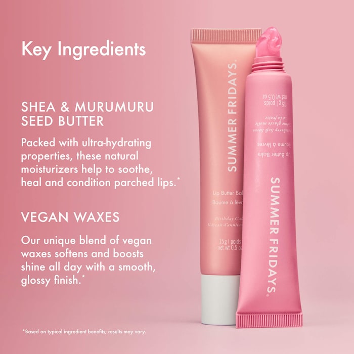Summer Fridays  Sweet Pink Duo with Birthday Cake + Strawberry Soft Serve Lip Butter Balm